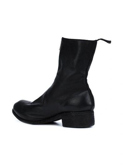 Shop Guidi Front Zipped Boots In Black