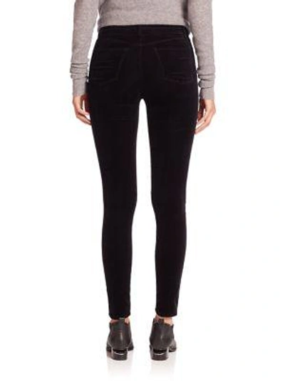Shop J Brand Maria High-rise Luxe Velveteen Super Skinny Jeans In Black