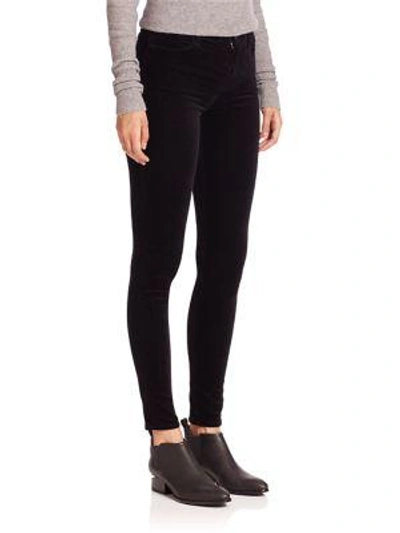 Shop J Brand Maria High-rise Luxe Velveteen Super Skinny Jeans In Black