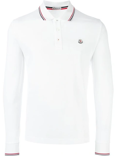 Shop Moncler Long Sleeve Polo Shirt