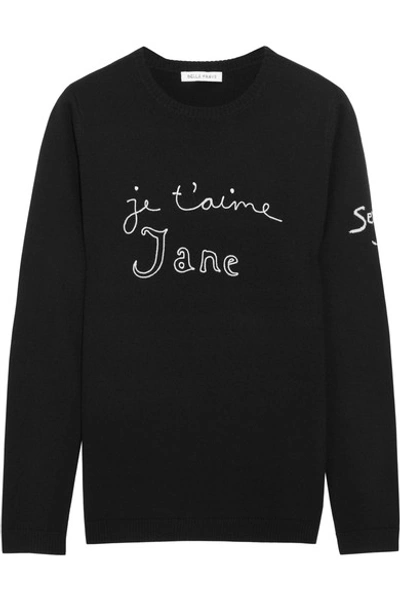 Shop Bella Freud Je T'aime Jane Embroidered Wool Sweater