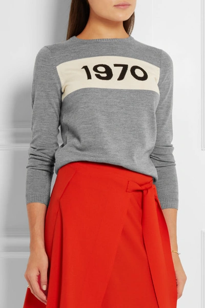 Shop Bella Freud 1970 Intarsia Merino Wool Sweater