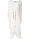 PHILOSOPHY DI LORENZO SERAFINI PHILOSOPHY DI LORENZO SERAFINI KNITTED FRINGED PONCHO - WHITE,V0680210111448579