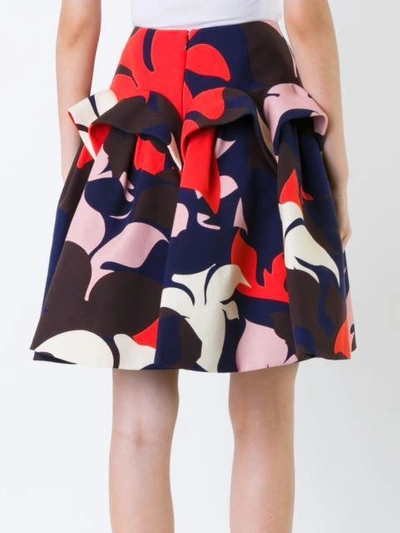 Shop Delpozo Floral Print Skirt - Multicolour
