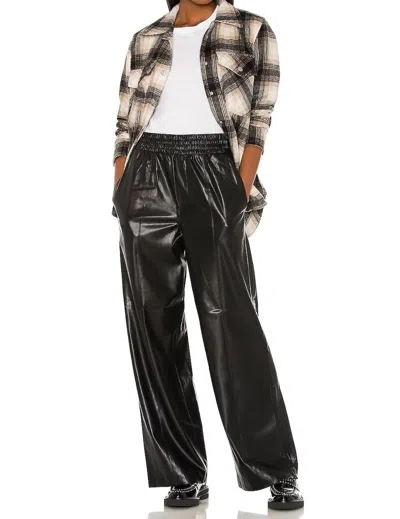 Blanknyc Faux Leather Wide Leg Pants In Off The Record In Multi