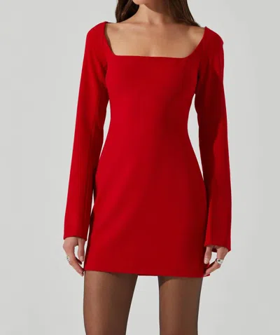 ASTR CALANTHE MINI DRESS IN RED 