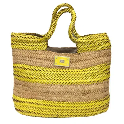 Pre-owned Anya Hindmarch Yellow Straw Leather Tote Bag ()