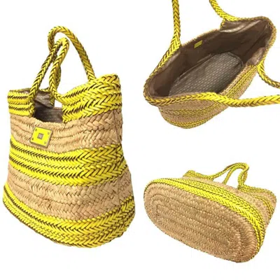 Pre-owned Anya Hindmarch Yellow Straw Leather Tote Bag ()