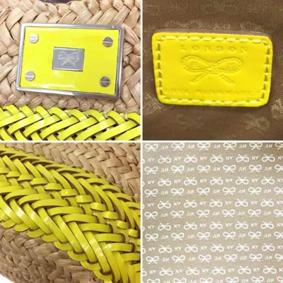 Pre-owned Anya Hindmarch Yellow Straw Leather Tote Bag ()