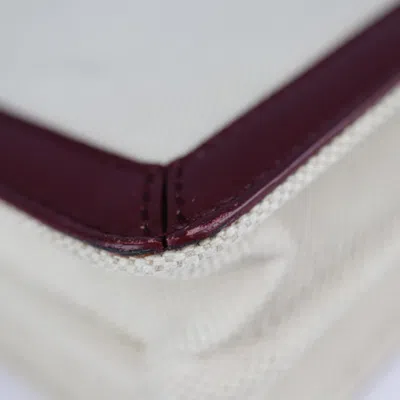 Pre-owned Balenciaga Beige Bordeaux Canvas Messenger Bag Shoulder Bag () In Beige, Bordeaux
