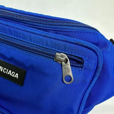 Pre-owned Balenciaga Black Blue Nylon Fanny Pack Shoulder Bag Sling Bag () In Black, Blue