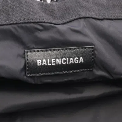 Balenciaga Black Denim Nylon Tote Bag In Black