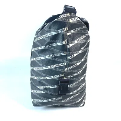 Pre-owned Balenciaga Black Gray Leather Pvc Boston Bag Shoulder Bag () In Black, Gray