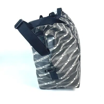 Pre-owned Balenciaga Black Gray Leather Pvc Boston Bag Shoulder Bag () In Black, Gray
