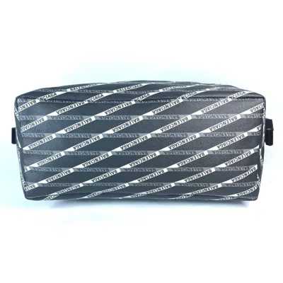 Pre-owned Balenciaga Black Gray Leather Pvc Boston Bag Shoulder Bag () In Black, Gray