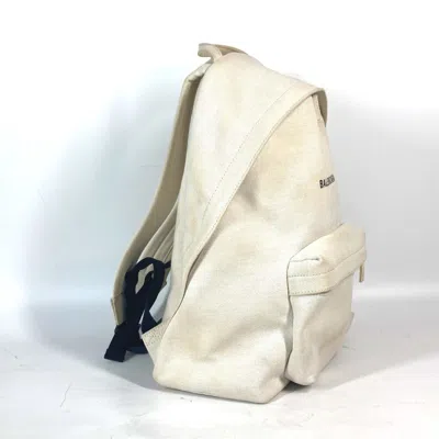 Pre-owned Balenciaga Black White Canvas Backpack () In Black, White