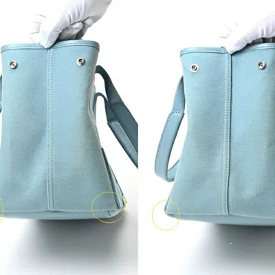 Pre-owned Balenciaga Light Blue Canvas Leather Tote Bag ()