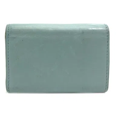 Pre-owned Balenciaga Light Blue Leather Wallet (tri-fold) ()