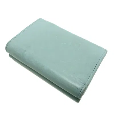 Pre-owned Balenciaga Light Blue Leather Wallet (tri-fold) ()
