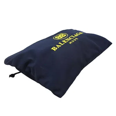 Pre-owned Balenciaga Navy Yellow Nylon Clutch Bag Pouch () In Navy, Yellow