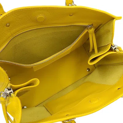 Pre-owned Balenciaga Paper Yellow Paper Handbag Shoulder Bag ()