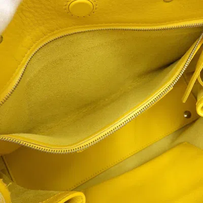 Pre-owned Balenciaga Paper Yellow Paper Handbag Shoulder Bag ()