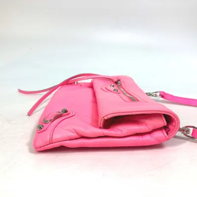 Pre-owned Balenciaga Pink Leather Clutch Bag ()