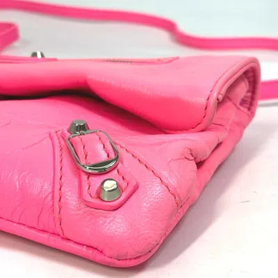 Pre-owned Balenciaga Pink Leather Clutch Bag ()