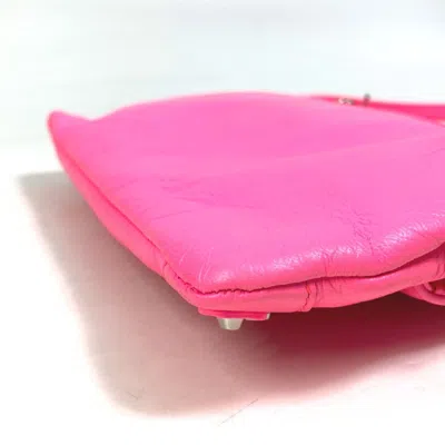 Pre-owned Balenciaga Pink Leather Clutch Bag ()