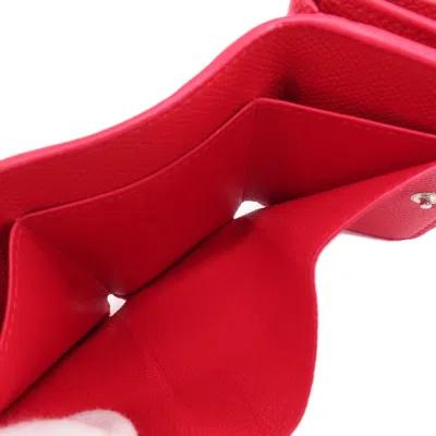 Pre-owned Balenciaga Red Color Leather Wallet (bi-fold) ()