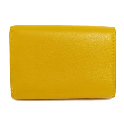 Pre-owned Balenciaga Yellow Leather Wallet (bi-fold) ()