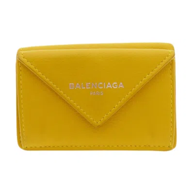 Pre-owned Balenciaga Yellow Leather Wallet (bi-fold) ()