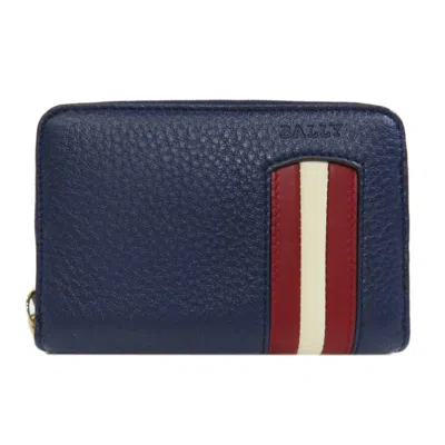 Pre-owned Bally Navy Leather Coin Purse/coin Case ()
