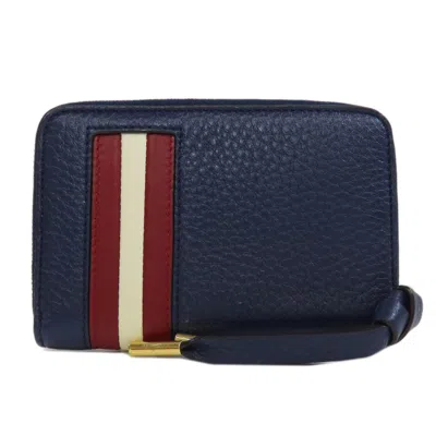 Pre-owned Bally Navy Leather Coin Purse/coin Case ()
