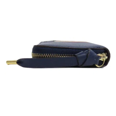 Pre-owned Bally Navy Leather Coin Purse/coin Case ()