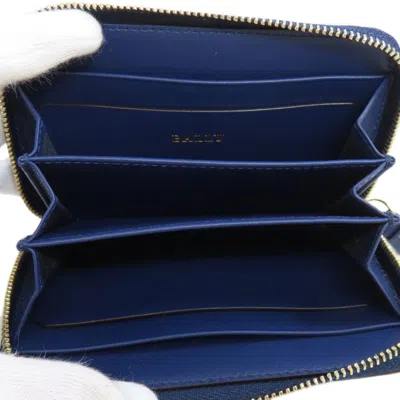 Pre-owned Bally Navy Leather Coin Purse/coin Case ()
