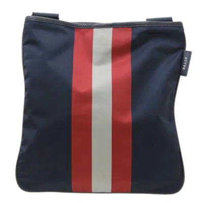 Pre-owned Bally Navy Red Color Nylon Shoulder Bag () In Navy, Red Color