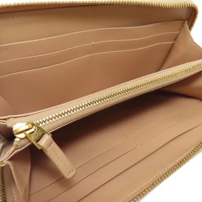 Pre-owned Bottega Veneta Beige Leather Long Wallet (bi-fold) ()