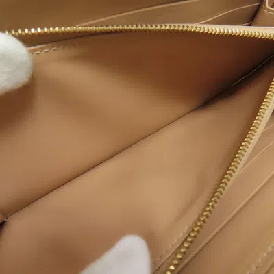 Pre-owned Bottega Veneta Beige Leather Long Wallet (bi-fold) ()