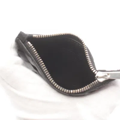Pre-owned Bottega Veneta Black Leather Coin Purse/coin Case ()