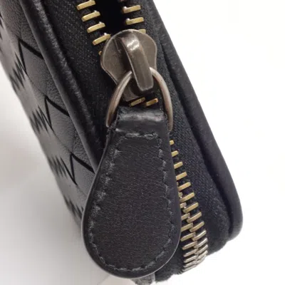 Pre-owned Bottega Veneta Black Leather Coin Purse/coin Case ()