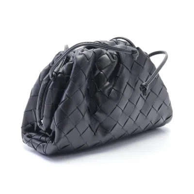 Bottega Veneta Black Leather Shoulder Bag In Black