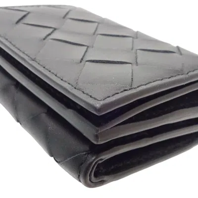 Pre-owned Bottega Veneta Black Leather Wallet (tri-fold) ()