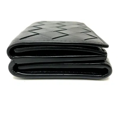 Pre-owned Bottega Veneta Black Leather Wallet (tri-fold) ()