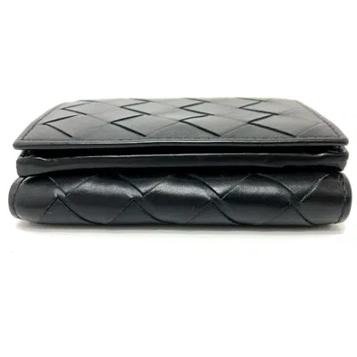 Pre-owned Bottega Veneta Black Leather Wallet (tri-fold) ()