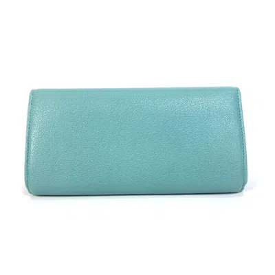 Pre-owned Bottega Veneta Blue Leather Long Wallet (bi-fold) ()