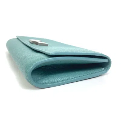 Pre-owned Bottega Veneta Blue Leather Long Wallet (bi-fold) ()