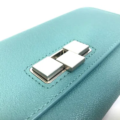 Pre-owned Bottega Veneta Blue Leather Long Wallet (bi-fold) ()