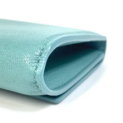 Pre-owned Bottega Veneta Blue Leather Long Wallet (bi-fold) ()