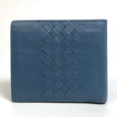 Pre-owned Bottega Veneta Blue Leather Wallet (bi-fold) ()